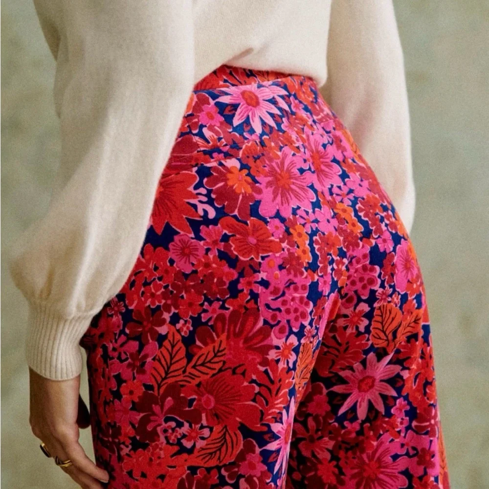 NAT SEZANE FR 34, US 2 Martin corduroy pant,Fuchsia Floral, 100% cotton - Picture 5 of 11